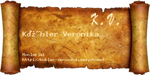 Kübler Veronika névjegykártya