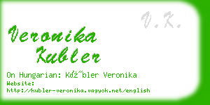 veronika kubler business card